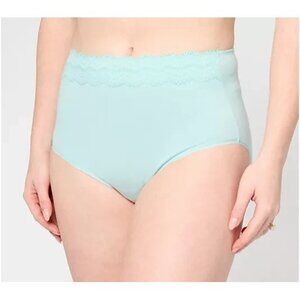Cuddl Duds  Set of 3 Cotton Classic w/ Lace Brief Soft Sage Small A273335
